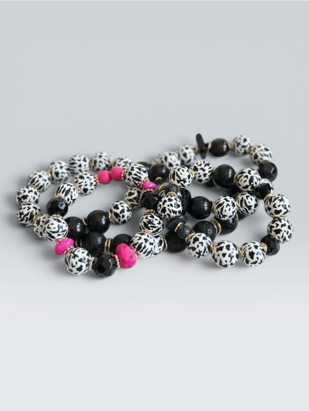 Saturday Stack it, Style It, Slay it Animal Print Statement Bracelet Set - Picture 6 of 6